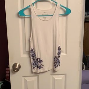 Blue floral soft tank